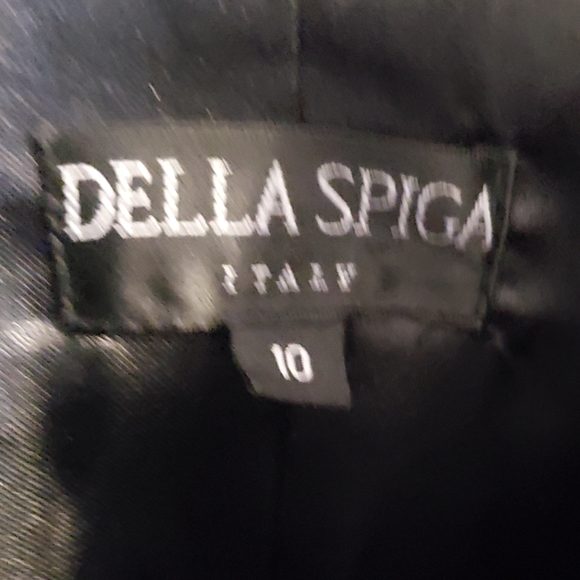 Della Spiga Black Coat Elbow Cuffed Sleeves Sweater Arms Chrome Button W-Size 10 - Picture 3 of 11